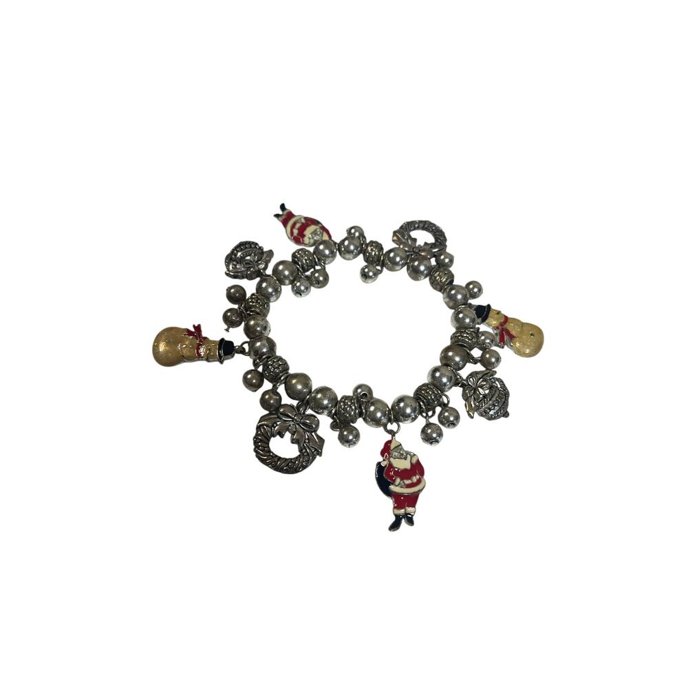 Vintage Avon Silver Christmas Charm Bracelet - Holiday Y2K Core